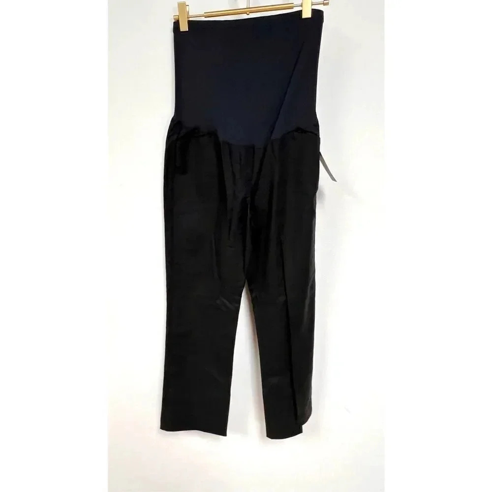 NWT Gap Maternity Womens Black Stretch Full Panel Tailored Cropped Pants Size 4R